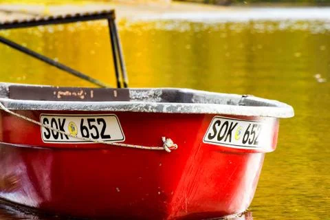 A Boat at the Lake in Thuringia Stock Photos