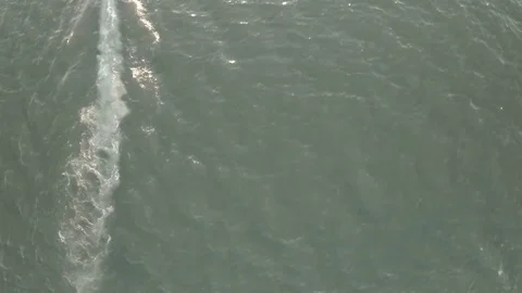 Boat on Lake Top-Down Stock Footage 77613023