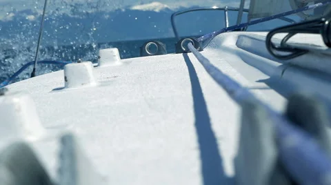 Boat on a lake - waves and wind Video stock 41454577