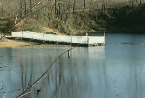 Boat Landing in Quarry Stock Footage