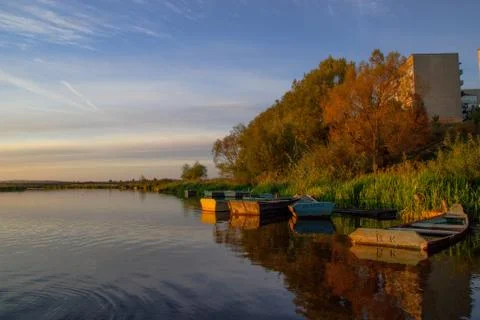 The boat in the landscape Stock Photos