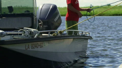 Boat Launch at Dock - 02 Stock Footage 652418