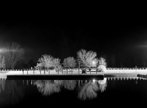 Boat Launch at Night Stock Photos