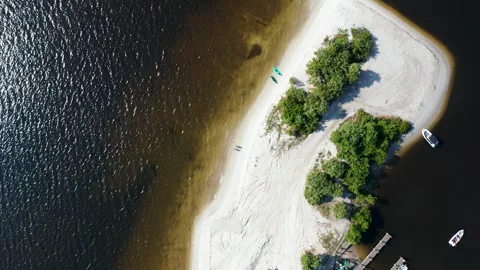 Boat launch ramp and sandy shore at wate... | Stock Video | Pond5