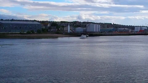 Boat leaves the harbor Stock Footage 82661283