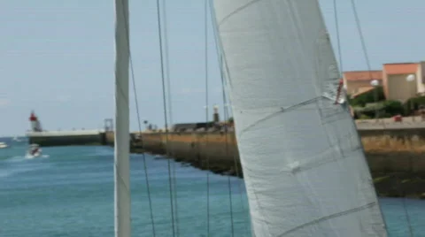 Boat is leaving harbor 02 Stock Footage 494560