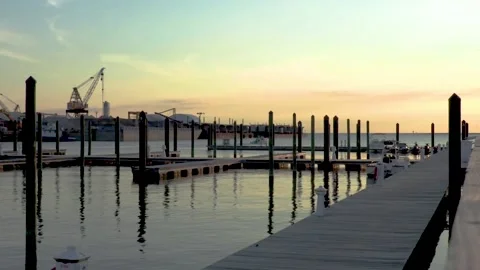 Boat leaving Marina Stock Footage 135988511