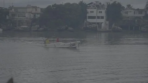 A boat leaving port 스톡 동영상 301247670