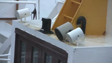 Boat lights in the rain Stock Footage 7138835