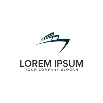 Boat logo design concept template. Stock Illustration