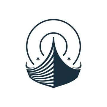 Boat logo design Stock Illustration