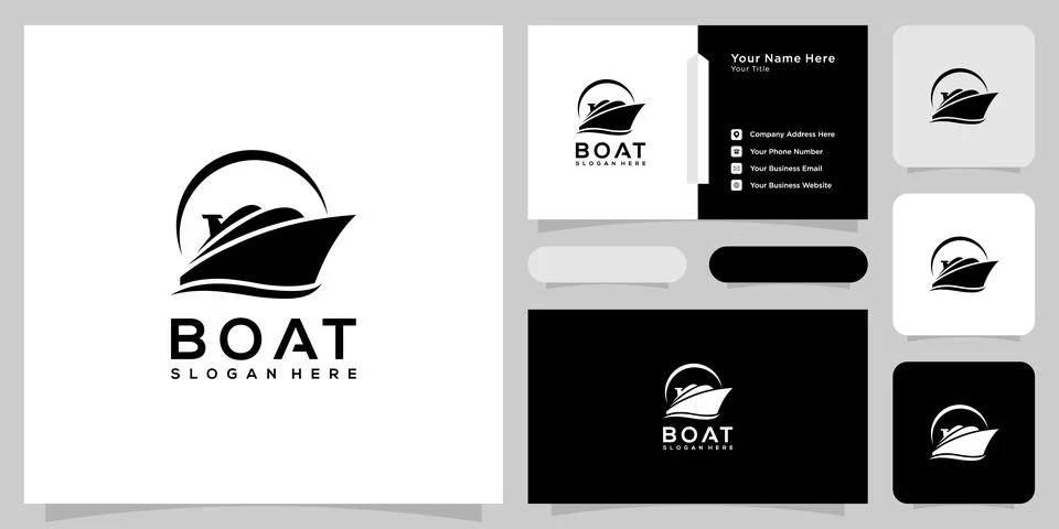 Boat logo vector design template Stock Illustration