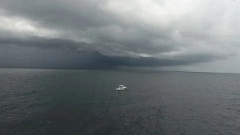 Boat Lost at Sea Stock-Footage 73303173