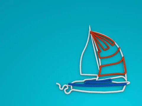 Boat made of rope Stock Illustration