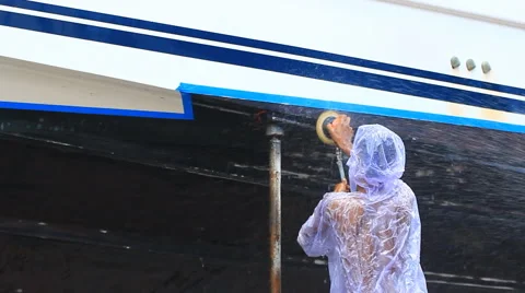 Boat maintenance Stock Footage 41453280