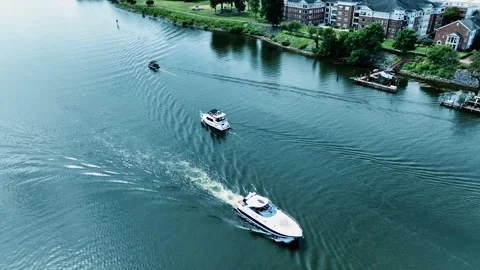 Boat Marina Fly Over Stock Footage 320954191