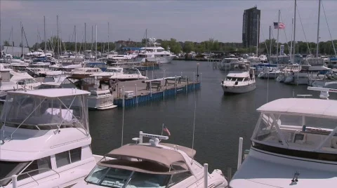 Boat in marina Stock Footage 645947