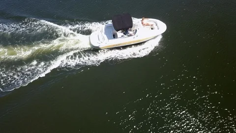 Boat in Marina Rhode Island Summer by Drone 4K Stock Footage 114191253