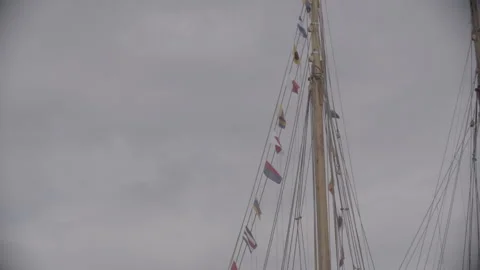 Boat mast multiple flags hanging 스톡 동영상 326066256