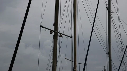 Boat masts close Stock Footage 98276242