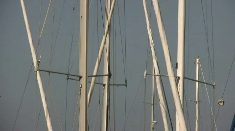 Boat masts gently bob up and down Stock-Footage 359012