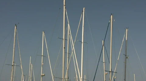 Boat masts gently bob up and down Stock Footage 367623