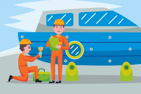 Boat Mechanic Profession Illustrazione stock