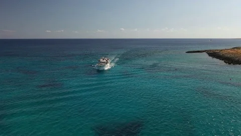 Boat in the mediterranean sea. Excursion. Stock Footage 117990388