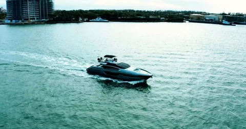 Boat in Miami 4K Stock Footage 104620294