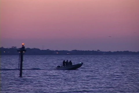 Boat On Mobile Bay Video stock 545497