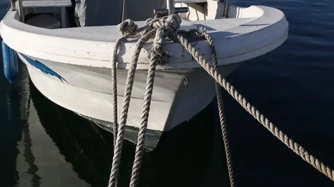 Boat moored to the port Stock Footage 67646533