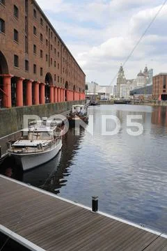 Boat Moored At The Royal Albert Docks Liverpool England Stock Photos