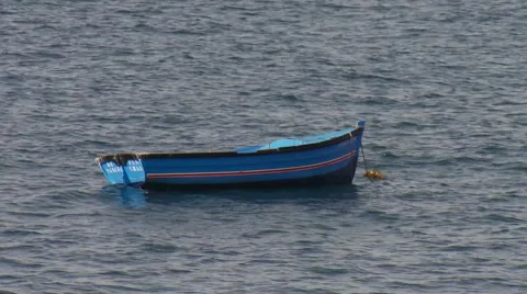 Boat moored in sea Stock Footage 61085443