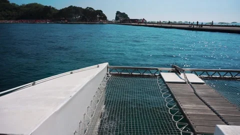 Boat moored to the shore Stock Footage 201607561
