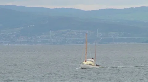 Boat on Moray Firth Stock Footage 8360110
