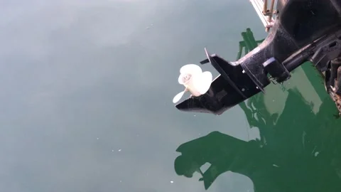 Boat motor propeller Stock Footage 146045974