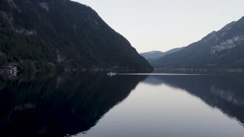 Boat in mountain lake Video stock 252151954