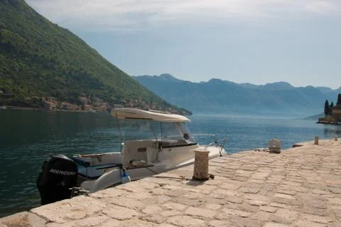 Boat in Mountains Stock Photos
