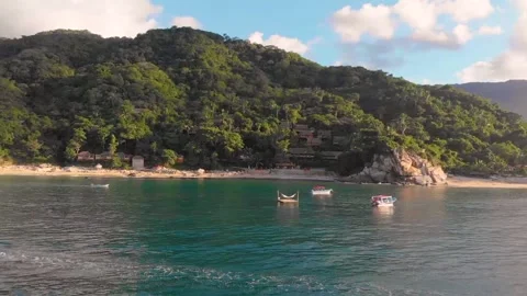 Boat moving on the beach of the ocean Stock Footage 143392496