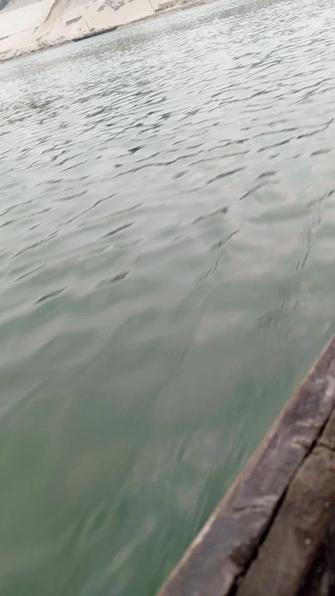 Boat moving on the river, current of water Stock Footage 308840313