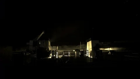 Boat moving at starry night Video stock 94681305