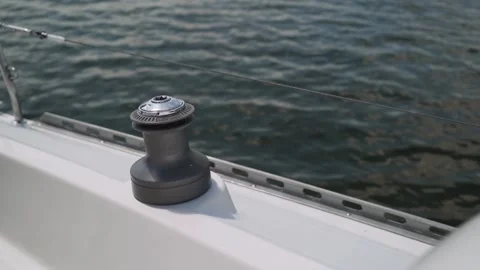 The boat is moving on the waves of the ocean 스톡 동영상 247570288