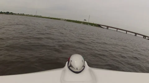 Boat navigating fast on a river Stock Footage 39831237