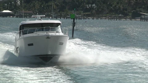 Boat navigating in Miami  Stock Footage 43319626