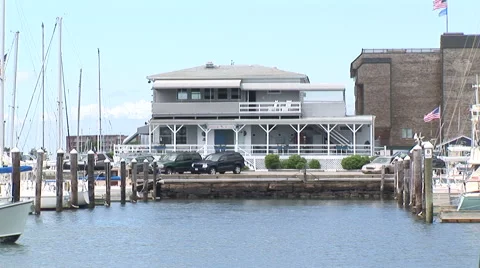 Boat navigating in Newport Stock Footage 47972107