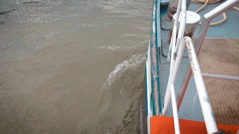 Boat Navigating on Paris River Stock Footage 233962495