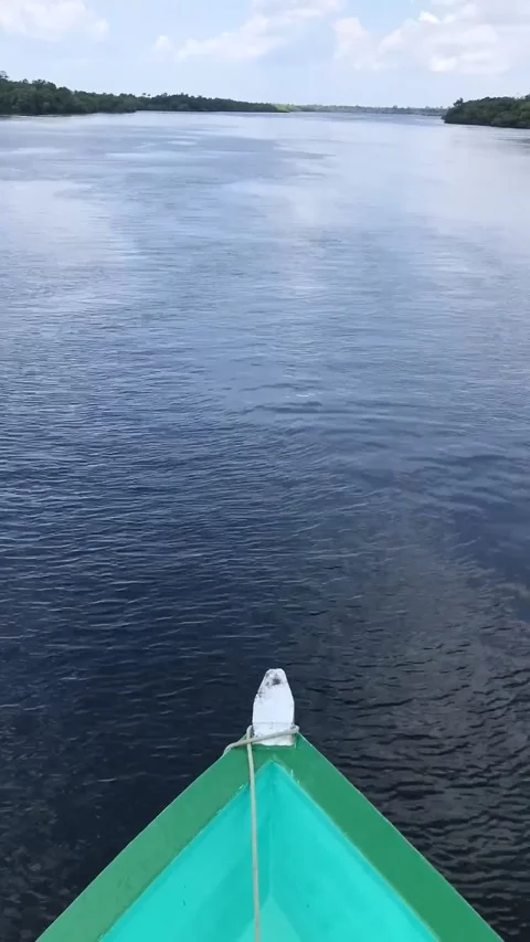 Boat navigating river TIMELAPSE (Vertical) Видео 299665242