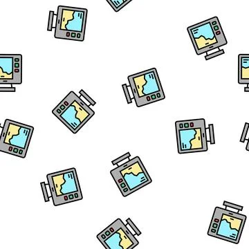 Boat navigation equipment vector seamless pattern Illustrazione stock