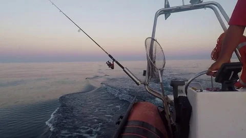 Boat navigation - fishing Stock Footage