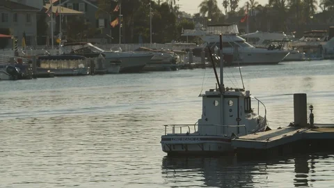 Boat next to dock Stock Footage 115217653